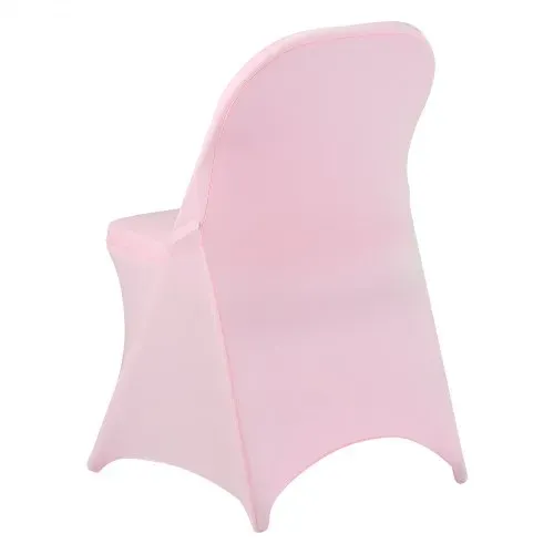 VEVOR Stuhlhussen Stuhlbezug Stretch 50 Stk. waschbarer & abnehmbarer Stuhlüberzug aus Polyester-Spandex für Hochzeitsfeiern Esszimmerbankette, passend für Klappstühle (45 x 46 x 77 cm) Pink – Bild 10