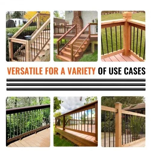 VEVOR Metallbaluster für Treppen, 13 x 1118 mm, dekorative Geländerstäbe aus Aluminiumlegierung, 11er-Pack Deckbaluster mit Schrauben, klassisches, hohles, gerades Deckgeländer – Bild 5
