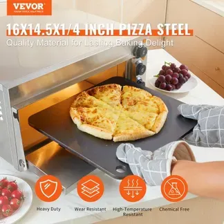VEVOR Pizzastahl, 16″ x 14,5″ x 1/4″ Pizzastahlplatte für den Ofen, vorgewürzter Pizza-Backstein aus Kohlenstoffstahl mit 20-fach höherer Leitfähigkeit, robuste Pizzapfanne für Außengrill, Innenofen VEVOR Pizzastahl, 16″ x 14,5″ x 1/4″ Pizzastahlplatte für den Ofen, vorgewürzter Pizza-Backstein aus Kohlenstoffstahl mit 20-fach höherer Leitfähigkeit, robuste Pizzapfanne für Außengrill, Innenofen