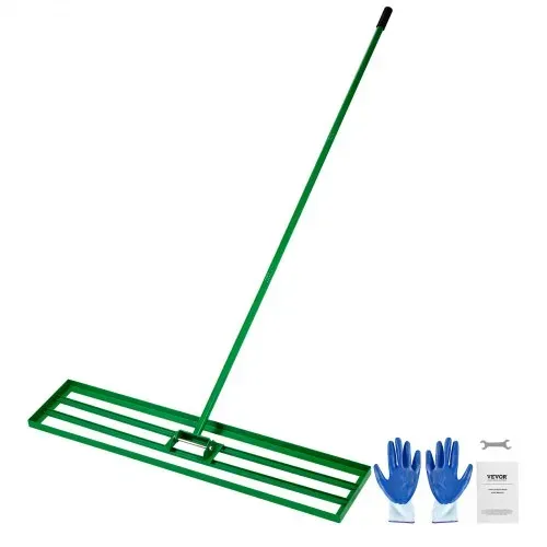 VEVOR Rasen Nivellierrechen 1215x252 mm, Rasenrakel mit 198 cm Langem Stahlstiel, Rasenglätter Inkl. Gartenhandschuhe, Rasennivelliergerät, Geeignet für Garten, Golfrasen & Landwirtschaft – Bild 8