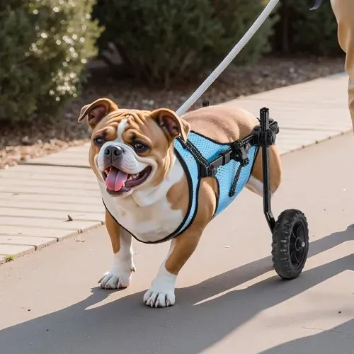 VEVOR Hunderollstuhl für Hinterbeine, verstellbarer Haustierrollstuhl, leichter Hundewagen mit stoßdämpfenden Rädern, Gehhilfe für behinderte, gelähmte, verletzte Hunde bis 15 kg, M – Bild 7