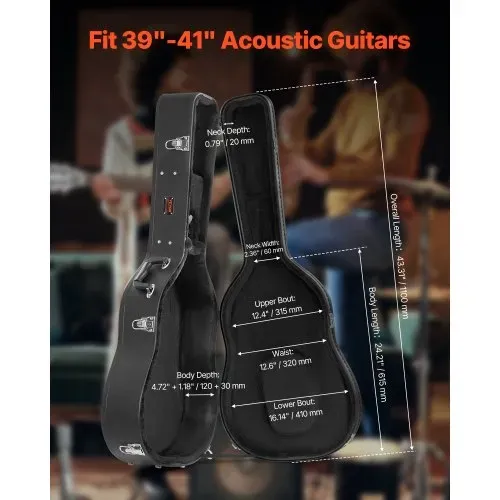 VEVOR Gitarrenkoffer Case Hartschalenkoffer Westerngitarre abschließbar 110cm / 43,41 inch VEVOR Gitarrenkoffer Case Hartschalenkoffer Westerngitarre abschließbar 110cm / 43,41 inch