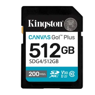 Kingston Technology Canvas Go! Plus 512GB SDXC Canvas Go Plus Gen4 200MB/s C10 UHS-I U3 V30 Kingston Technology Canvas Go! Plus 512GB SDXC Canvas Go Plus Gen4 200MB/s C10 UHS-I U3 V30