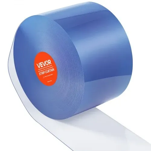 VEVOR Streifenvorhang, 150' Länge, 8" Breite, 0,08" Dicke, klare, glatte Kunststoff-Türstreifen, PVC-Vorhangstreifen-Tür-Großrolle für Lagerhallen, Fabriken, Supermärkte, Einkaufszentren, Hallen, Garagen – Bild 10