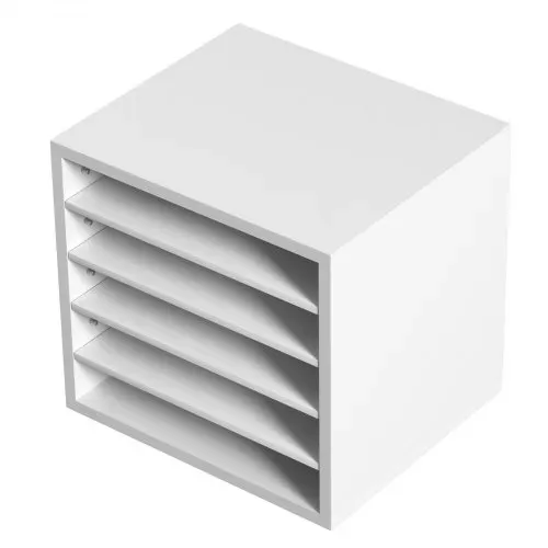 VEVOR 355 x 305 x 330 mm Briefablage Schreibtisch Organizer, 2,3–5,6 cm Einstellbar A4 Stapelbar Quer, Papierablage, Aufbewahrung Schreibtisch Ablagesystem Organisation, Ablage (Weiß, 5 Fächer) – Bild 9