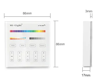 MiBoxer B4 LED Fernbedienung Smart Panel RGB-WW (RGB-CCT) 4 Zonen – Bild 2