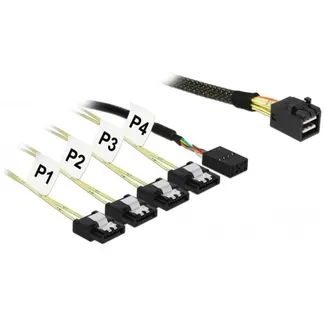 Adapterkabel Mini SAS HD SFF-8643 > 4x SATA 7Pin Adapterkabel Mini SAS HD SFF-8643 > 4x SATA 7Pin
