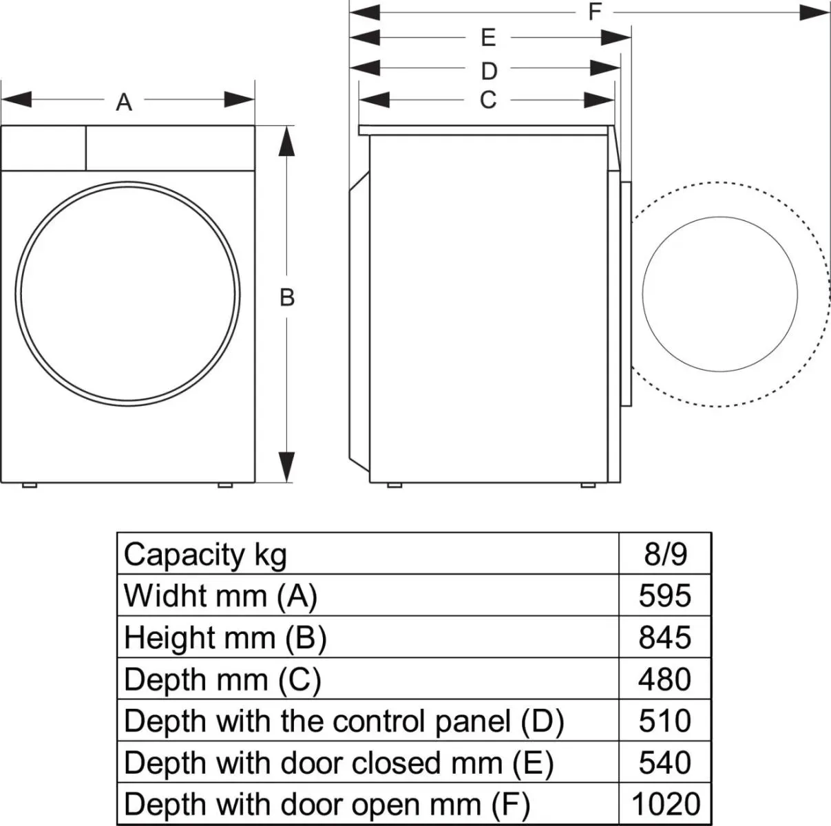 Hisense 3S Freistehend Waschmaschine, 8 kg – Bild 7
