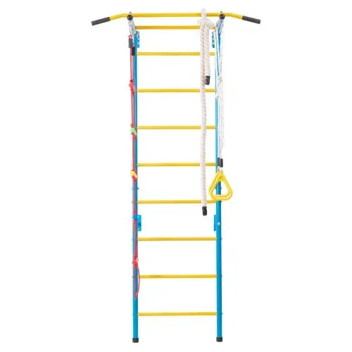 VEVOR Sprossenwand Turnwand Klettergerüst für Kinder (ab 3 Jahren), 5-in-1-Set mit schwedischer Leiter aus Karbonstahl, Klimmzugstange & Strickleiter & Turnringen 100 kg belastbar mehrfarbig – Bild 9