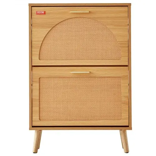 VEVOR Schuhschrank Schmal, Schuhregal Holzfarbe, 600 x 168 x 877 mm Schuhkipper mit 2 Klappen + oberem Staufach, Schuhkommode 36,28 kg Tragfähigkeit, Aufbewahrungsschrank Schuh Massivholz für Flur – Bild 9
