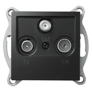 Antennendose McPower “Flair“ für TV, Radio und Sat, UP, matt schwarz Antennendose McPower “Flair“ für TV, Radio und Sat, UP, matt schwarz