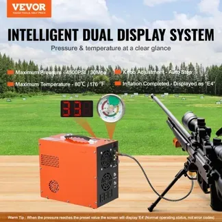 VEVOR PCP-Luftkompressor, 4500 PSI/30 MPa tragbarer PCP-Luftgewehrkompressor – Eingebautes Wasser- und Lüfterkühlsystem, Auto-Stopp DC12 V/AC230 V Paintball-Tankkompressor für Luftgewehr, Tauchflasche VEVOR PCP-Luftkompressor, 4500 PSI/30 MPa tragbarer PCP-Luftgewehrkompressor – Eingebautes Wasser- und Lüfterkühlsystem, Auto-Stopp DC12 V/AC230 V Paintball-Tankkompressor für Luftgewehr, Tauchflasche