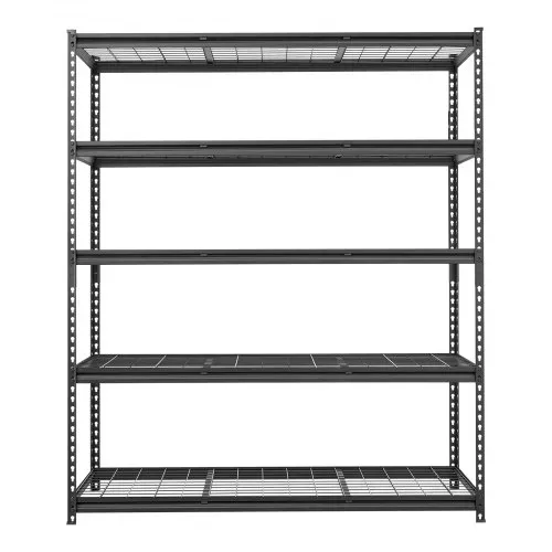 VEVOR Lagerregal 5-Stöckig Drahtregal 1526x612x1813mm mit 1631kg Tragkraft, Gitterregal für Lager Garage Keller & Werkstatt, Stahlkonstruktion, Regalböden Höhenverstellbar, Drahtgitterpaneele, Schwarz – Bild 9