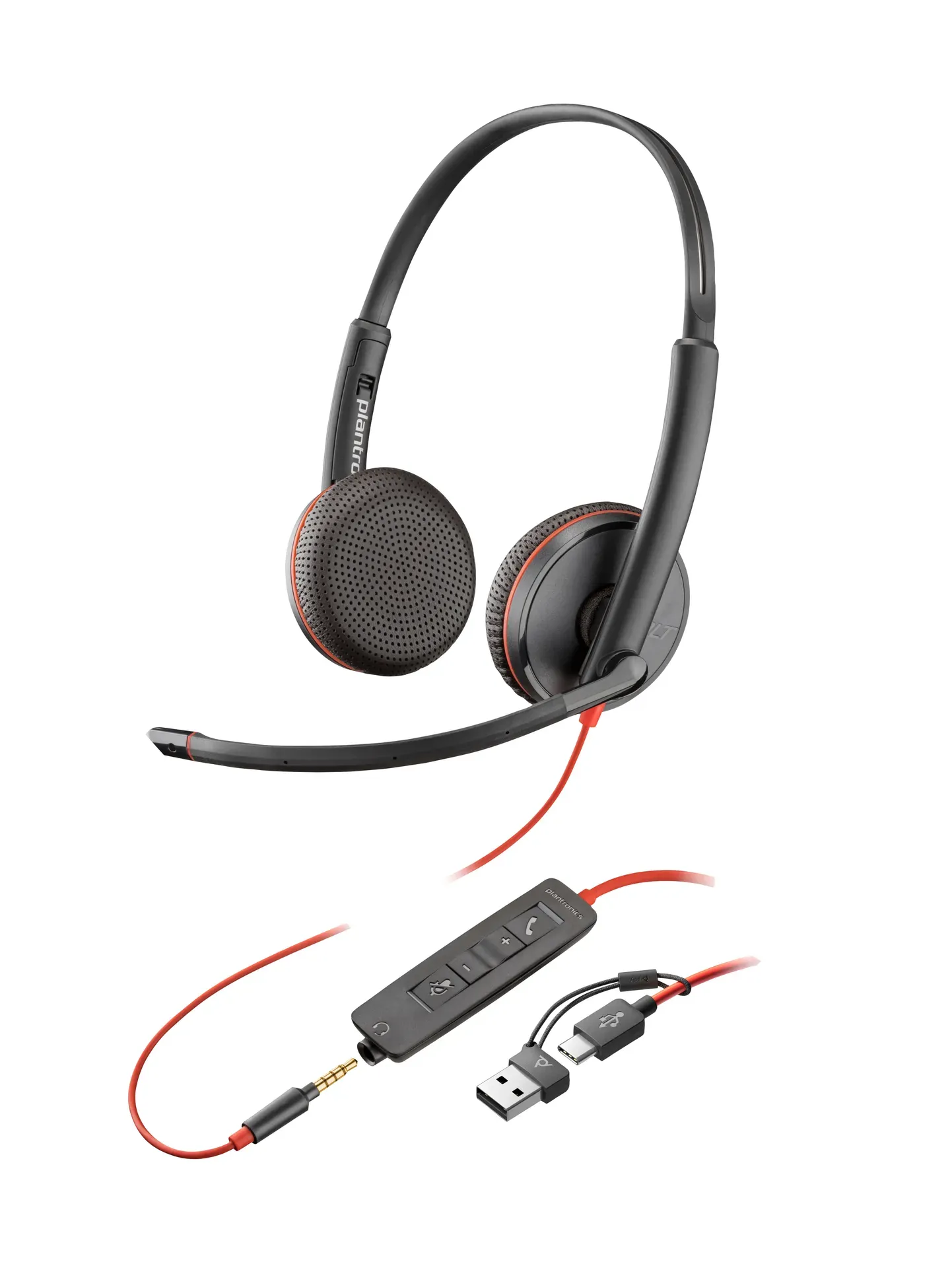 HP Poly Blackwire 3225 Stereo USB-C-Headset +3,5-mm-Stecker +USB-C/A-Adapter (Packungseinheit) – Bild 7