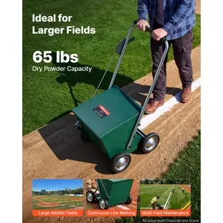 VEVOR Markierwagen Linien-Markiergerät Trocken 29,5 kg Pulverkapazität Grün, für Rasenfläche Feld & Sportplatz, Stahlkonstruktion, 50-100 mm Einstellbare Linienbreite, Klare & Gleichmäßige Markierung VEVOR Markierwagen Linien-Markiergerät Trocken 29,5 kg Pulverkapazität Grün, für Rasenfläche Feld & Sportplatz, Stahlkonstruktion, 50-100 mm Einstellbare Linienbreite, Klare & Gleichmäßige Markierung