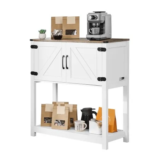 VEVOR Kaffeebarschrank 80 x 35 x 88 cm Bauernhaus-Kaffeebarschrank mit 3-stufigem Stauraum, Kaffeebartisch mit Magnettüren, Sideboard-Buffetschrank für Wohnzimmer Eingangsbereich VEVOR Kaffeebarschrank 80 x 35 x 88 cm Bauernhaus-Kaffeebarschrank mit 3-stufigem Stauraum, Kaffeebartisch mit Magnettüren, Sideboard-Buffetschrank für Wohnzimmer Eingangsbereich