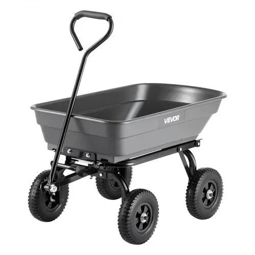 VEVOR Gartenwagen mit Kippfunktion, 181 kg Belastbarer Bollerwagen 270° Drehbarer Transportwagen für Gartenarbeit aus Kunsttoff & Stahl mit 8 Zoll Kunststoffreifen, Kippwagen für Rasen, Kies & Schlamm – Bild 9