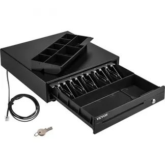 VEVOR Kassenschublade Kassenlade 40,64 cm quadratische Geldschublade 3 Entriegelungswege RJ11/RJ12 Anschluss 5 Geldscheinfächer & 8 Münzfächer Lebensmittelgeschäft Bank Büro Café Supermärkt Bar VEVOR Kassenschublade Kassenlade 40,64 cm quadratische Geldschublade 3 Entriegelungswege RJ11/RJ12 Anschluss 5 Geldscheinfächer & 8 Münzfächer Lebensmittelgeschäft Bank Büro Café Supermärkt Bar