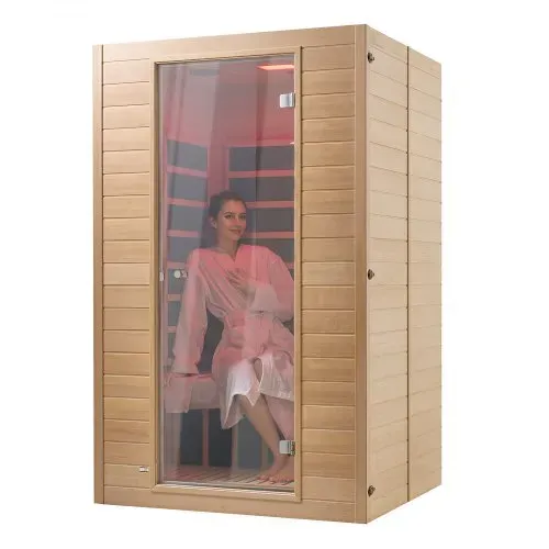 VEVOR 2-Personen-Ferninfrarotsauna, Heimsaunakabine aus Infrarot-Hemlockholz mit niedrigem EMF und gehärteter Glastür, Bluetooth-Lautsprecher, für den Innenbereich, 1800 W – Bild 9