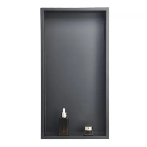 VEVOR Duschnische, 10,16x33,02x63,5 cm große Wandnische, Seifen- und Shampoo-Aufbewahrungsorganizer aus Edelstahl, langlebig und einfach zu installieren, schwarz für Badezimmer – Bild 9