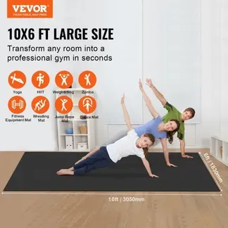 VEVOR Trainingsmatte, rutschfeste, hochdichte Premium-Yogamatte, Trainings-Yogamatte für Männer und Frauen, Fitness- und Trainingsmatte mit Tasche und Tragegurt, für alle Arten von Heim-Yoga, Pilates und Bodentraining (3 x 1,8 m) VEVOR Trainingsmatte, rutschfeste, hochdichte Premium-Yogamatte, Trainings-Yogamatte für Männer und Frauen, Fitness- und Trainingsmatte mit Tasche und Tragegurt, für alle Arten von Heim-Yoga, Pilates und Bodentraining (3 x 1,8 m)