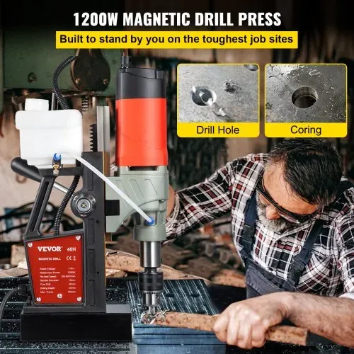 VEVOR 1200 W Magnetbohrer Magnetbohrmaschine 13000 N Elektrische Kernbohrmaschine Industrielle Bohrmaschine 580 RPM mit variabler Geschwindigkeit für alle Oberflächen und Heimwerkerarbeiten VEVOR 1200 W Magnetbohrer Magnetbohrmaschine 13000 N Elektrische Kernbohrmaschine Industrielle Bohrmaschine 580 RPM mit variabler Geschwindigkeit für alle Oberflächen und Heimwerkerarbeiten