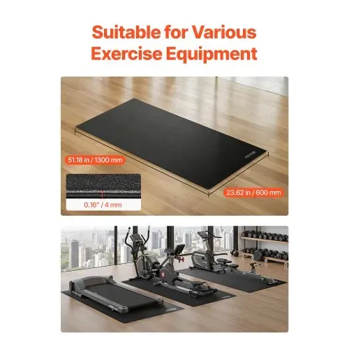 VEVOR Laufbandmatte für Teppichboden Bodenschutzmatte (60 x 130 cm) für Sportgeräte 4 mm dick, Trainingsgerätematte für Laufbänder Walking-Pad Ellipsentrainer, hochdichter PVC-Bodenschutz VEVOR Laufbandmatte für Teppichboden Bodenschutzmatte (60 x 130 cm) für Sportgeräte 4 mm dick, Trainingsgerätematte für Laufbänder Walking-Pad Ellipsentrainer, hochdichter PVC-Bodenschutz