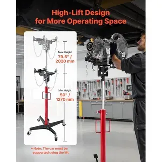 VEVOR hydraulischer Wagenheber Getriebeheber mit 500 kg Hubkapazität, Teleskop-Getriebeheber mit Pedal, 360°-Schwenkrad, 127-202 cm Hubhöhe, Hebezeug für Garage / Werkstatt Rot + Schwarz VEVOR hydraulischer Wagenheber Getriebeheber mit 500 kg Hubkapazität, Teleskop-Getriebeheber mit Pedal, 360°-Schwenkrad, 127-202 cm Hubhöhe, Hebezeug für Garage / Werkstatt Rot + Schwarz