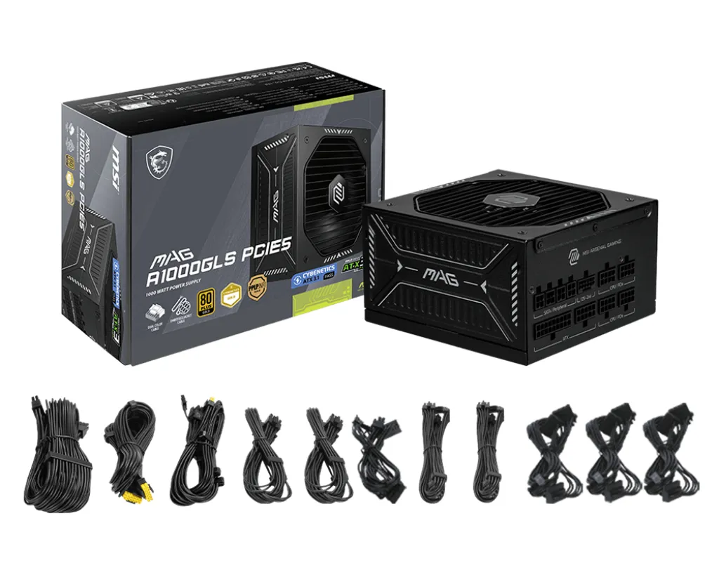 MSI MAG A1000GLS PCIE5 Netzteil 1000 W 24-pin ATX ATX Schwarz – Bild 4