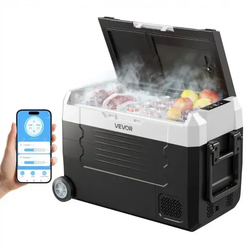 VEVOR Kompressor Kühlbox 12/24 V DC 100–240 V AC, Autokühlschrank 35 L mit App-Steuerung & Rädern & 2 Temperaturzonen (-20 °C bis 20 °C), Tragbarer Kühlschrank für Wohnmobile Boote Camping Angeln VEVOR Kompressor Kühlbox 12/24 V DC 100–240 V AC, Autokühlschrank 35 L mit App-Steuerung & Rädern & 2 Temperaturzonen (-20 °C bis 20 °C), Tragbarer Kühlschrank für Wohnmobile Boote Camping Angeln
