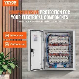 VEVOR Schaltschrank, NEMA-Elektroverteilerkasten, 250x300x140 mm, NEMA 4X Glasfaser-Elektrogehäuse, IP66 wasser- & staubdicht, geeignet für den Innen- & Außenbereich, inkl. Montageplatte VEVOR Schaltschrank, NEMA-Elektroverteilerkasten, 250x300x140 mm, NEMA 4X Glasfaser-Elektrogehäuse, IP66 wasser- & staubdicht, geeignet für den Innen- & Außenbereich, inkl. Montageplatte