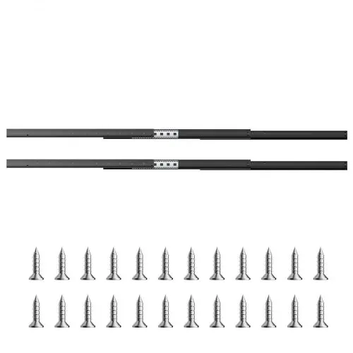 VEVOR Schubladenführungen Bodenhalterung, 80 cm, Vollauszug mit Kugellager unter Treppenschrankschienen, 118 kg Tragkraft, robuste Schienen für Treppenschrankunterseiten, zum Selberaustausch, schwarz – Bild 8