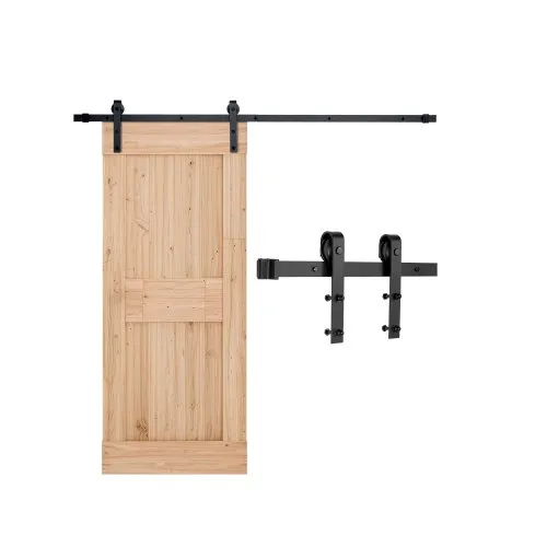 VEVOR Schiebetürsystem 183 cm Laufschiene, Schiebetürbeschlag Tragkraft 150 kg, kompatibel mit 914 mm max. Breite und 34,92 bis 44,45 mm Dicke, Schiene & J-förmige Rolle, schwarz VEVOR Schiebetürsystem 183 cm Laufschiene, Schiebetürbeschlag Tragkraft 150 kg, kompatibel mit 914 mm max. Breite und 34,92 bis 44,45 mm Dicke, Schiene & J-förmige Rolle, schwarz