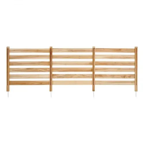 VEVOR Sichtschutzzaun aus Holz, 914x914 mm 3-Paneele-Lamellenzaun für Klimaanlagen, Umzäunung für Poolausrüstung mit Metallpfählen, Mülltonnenversteck für den Außenbereich als Gartendekoration – Bild 8