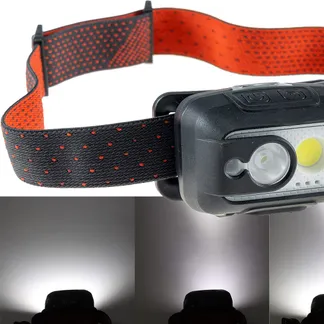 LED Akku-Stirnlampe 6W+3W mit Gestensteuerung LED Akku-Stirnlampe 6W+3W mit Gestensteuerung