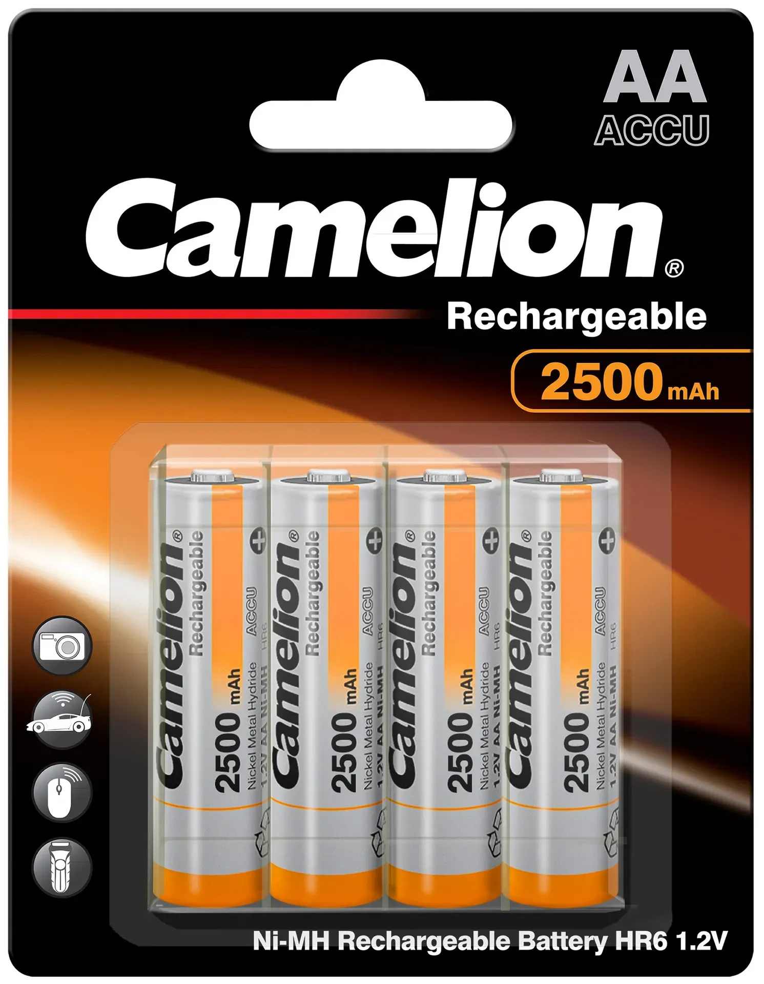 Mignon-Akkus CAMELION Ni-MH, 2500mA Typ AA, 1,2V, 4er-Pack Mignon-Akkus CAMELION Ni-MH, 2500mA Typ AA, 1,2V, 4er-Pack