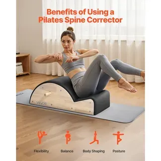 VEVOR Pilates-Wirbelsäulenkorrektur Yoga Zubehör für das Heim-Fitnessstudio, Fitness-Trainingsgerät aus Gummibaumholz, gekrümmtes Fitness-Körpertrainingsgerät, für Wirbelsäulenübungen Gleichgewicht VEVOR Pilates-Wirbelsäulenkorrektur Yoga Zubehör für das Heim-Fitnessstudio, Fitness-Trainingsgerät aus Gummibaumholz, gekrümmtes Fitness-Körpertrainingsgerät, für Wirbelsäulenübungen Gleichgewicht
