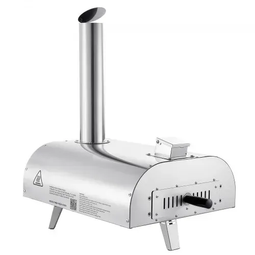 VEVOR Pizzaofen Outdoor 12 Zoll Pellet-Pizzaofen, tragbarer Pizzaofen mit eingebautem Thermometer & holzbefeuerter & Pizzastein & Schaufel & Tragetasche Pizzamaker aus Edelstahl, für Garten Camping – Bild 10