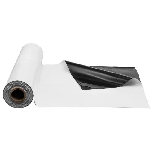 VEVOR PE Baufolie 3,05x30,48 m, 0,35 mm dicke Kunststofffolie, Abdeckfolie, Estrichfolie, Kunststoff-Abdeckplane, Malerplane für Kriechkeller-Dampfsperre, schwarz-weiß, doppelseitig, Mehrzweck – Bild 10