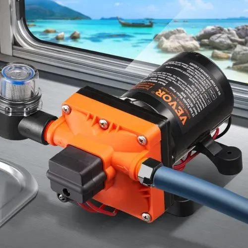 VEVOR 12-V-Membranpumpe, 11,36 L/min, 4-Kammer-DC-Wasserpumpe mit automatischem Druckschalter 40–100 PSI einstellbar, 55 PSI, 1/2 Zoll MNPT-Anschluss, für Wohnmobil, Yacht, Imbisswagen, Camper, Marine – Bild 7
