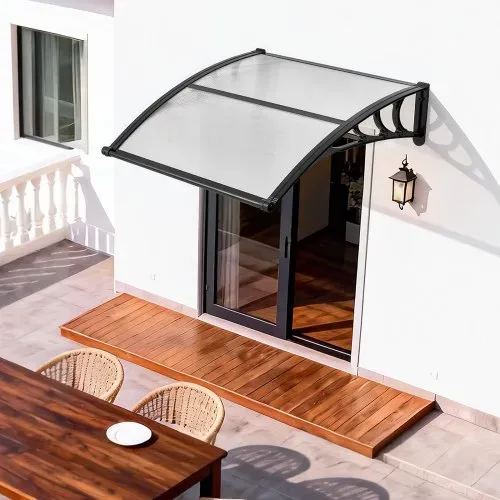 VEVOR Vordach für Haustür 965x1017 mm, Pultbogenvordach, Pultvordach mit Entwässerung & ABS-Halterung, Regen-, Schnee- & Sonnenschutz, Polycarbonat-Türüberdachung für Veranda & Terrasse, Braun – Bild 7