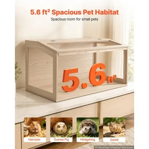 VEVOR Hamsterkäfig Nagerkäfig Nagarium Hamstergehege Holz 1018x518x510mm, 270°-Sichtfenster Nagersicherer mit Deckel Belüftung für Goldhamster Zwerghamster Meerschweinchen Rennmäuse VEVOR Hamsterkäfig Nagerkäfig Nagarium Hamstergehege Holz 1018x518x510mm, 270°-Sichtfenster Nagersicherer mit Deckel Belüftung für Goldhamster Zwerghamster Meerschweinchen Rennmäuse