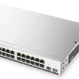 Zyxel Switch smart managed Layer2 26 Port • 24x 1 GbE • PoE Budget 180 Watt • 24x PoE at • 2x SFP • 19″ • Lüfterlos • NebulaFlex • GS191526HPV2 Zyxel Switch smart managed Layer2 26 Port • 24x 1 GbE • PoE Budget 180 Watt • 24x PoE at • 2x SFP • 19″ • Lüfterlos • NebulaFlex • GS191526HPV2