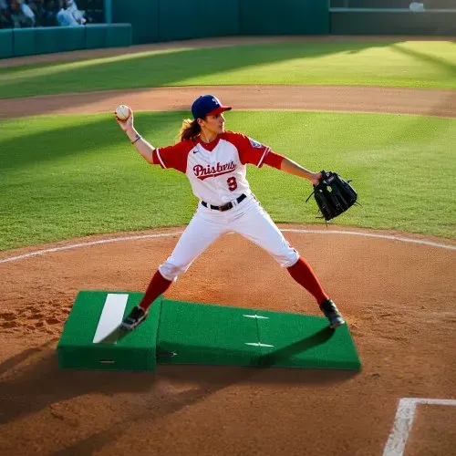 VEVOR Pitching Mound, tragbarer Baseball Pitcher Mound, 77 Zoll Pitching-Trainingsausrüstung (Oudoor / Indoor), Softball-Pitching-Hilfen mit Antifade-Rasen & Pitching-Gummi & Tragegriff – Bild 7