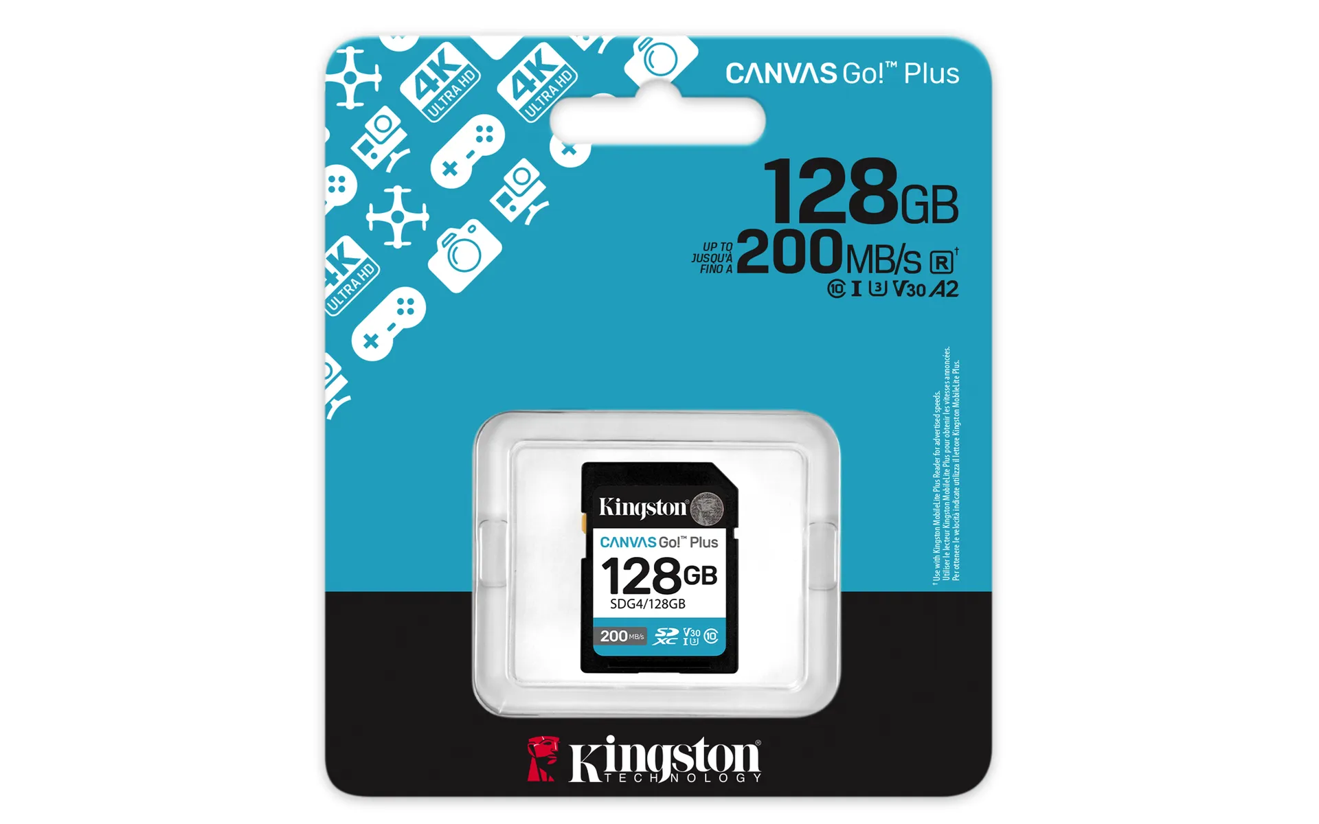 Kingston Technology Canvas Go! Plus 128GB SDXC Canvas Go Plus Gen4 200MB/s C10 UHS-I U3 V30 – Bild 3