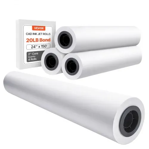VEVOR Großformatpapier Plotterpapier 45,7 m x 609,6 mm 4 Rollen CAD-Bond-Rollen mit 50,8 mm Kern, Zeichenrollen für CAD-Zeichnungen, technische Pläne, GIS-Karten und Architekturentwürfe VEVOR Großformatpapier Plotterpapier 45,7 m x 609,6 mm 4 Rollen CAD-Bond-Rollen mit 50,8 mm Kern, Zeichenrollen für CAD-Zeichnungen, technische Pläne, GIS-Karten und Architekturentwürfe