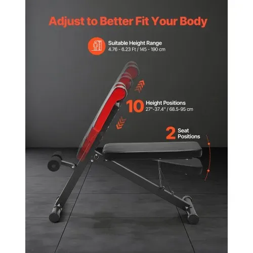 VEVOR multifunktionale Hantelbank für Ganzkörpertraining, Hyperextensionsbank Rückenverlängerung römischer Stuhl 150 kg belastbare verstellbare und faltbare Rückentrainer Heim-Fitnessstudio – Bild 3