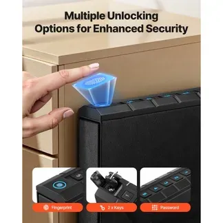VEVOR Waffentresor Pistolentresor mit Fingerabdruck/Passwort(Fünfstellig)/Schlüssel, Waffensafe Waffenkofferbox mit Beleuchtung für 1 Pistole & Magazin, 23 x 7 x 32 cm Waffenbox für Nachttisch VEVOR Waffentresor Pistolentresor mit Fingerabdruck/Passwort(Fünfstellig)/Schlüssel, Waffensafe Waffenkofferbox mit Beleuchtung für 1 Pistole & Magazin, 23 x 7 x 32 cm Waffenbox für Nachttisch