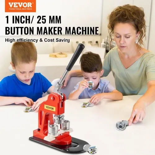VEVOR Button Maker Maschine, 25 mm (1 Zoll) Badge Punch Press Kit, Kinder DIY Geschenke Pin Maker, Button Herstellung Zubehör mit 500 Stk. Button Teile & Kreisschneider & Zauberbuch VEVOR Button Maker Maschine, 25 mm (1 Zoll) Badge Punch Press Kit, Kinder DIY Geschenke Pin Maker, Button Herstellung Zubehör mit 500 Stk. Button Teile & Kreisschneider & Zauberbuch