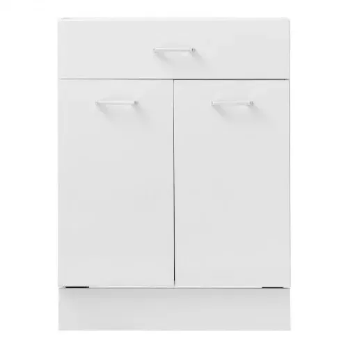VEVOR Unterschrank 600x475x815 mm BxTxH Spanplatte Küchenunterschrank Weiß, für Waschküche & Bad, ohne Arbeitsplatte, im Shaker-Stil, mit Verstellbarem Einlegeboden, 1 Schublade, 2 Türen & Scharnieren – Bild 10